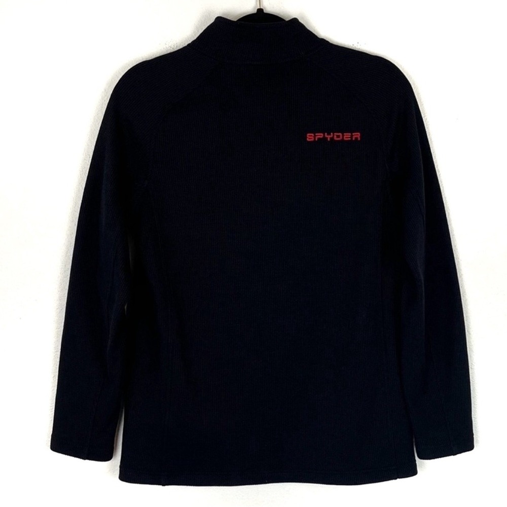 Spyder Boys XL 18 Black Fleece Jacket Red Zip Spider Logo - Picture 3 of 10